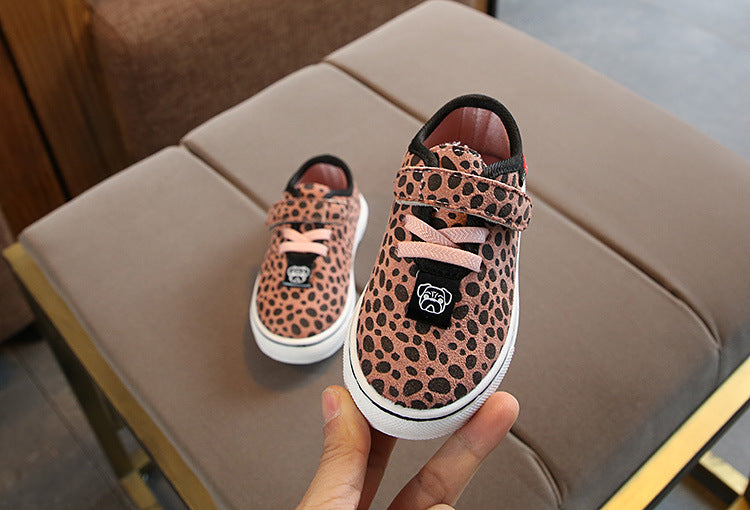 Leopard print children's sneakers