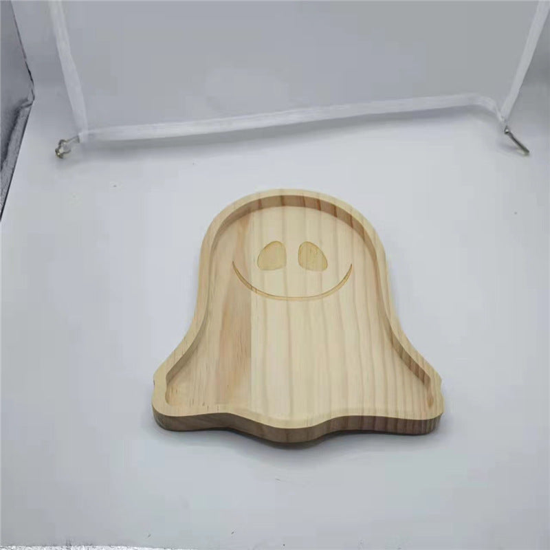 Halloween Wooden Pumpkin Tray Home Decor