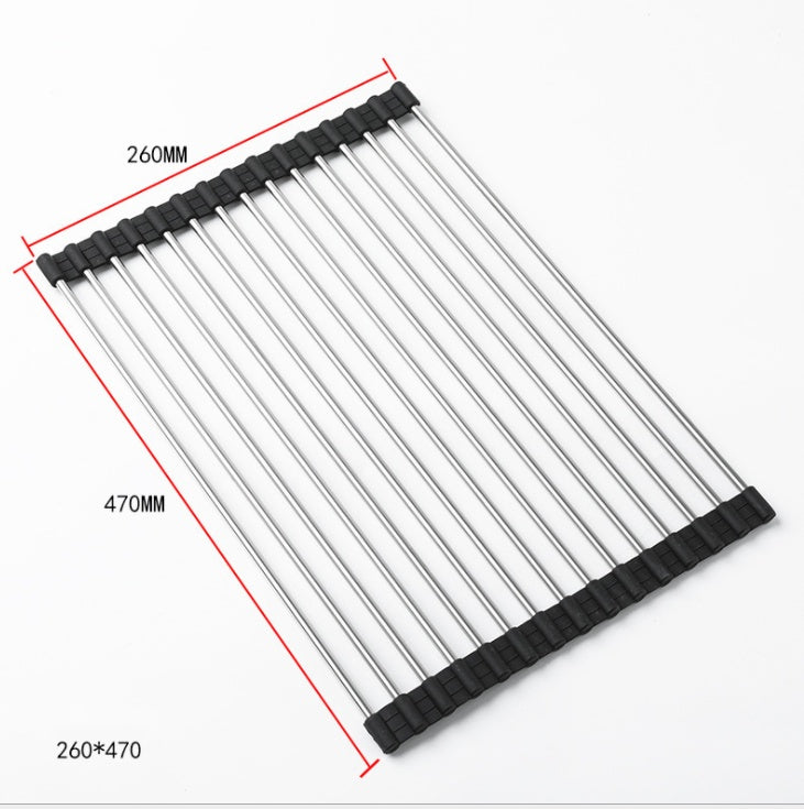 Stainless Steel Silicone Collapsible Drain Rack