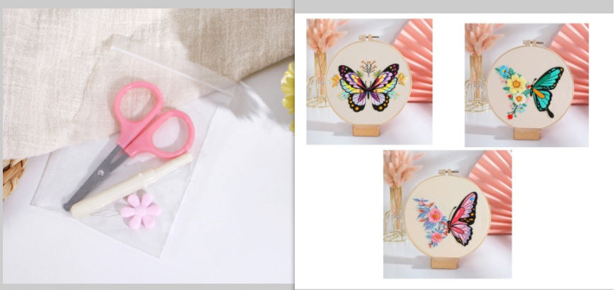 Butterfly Diy Manual Embroidery Material Bag