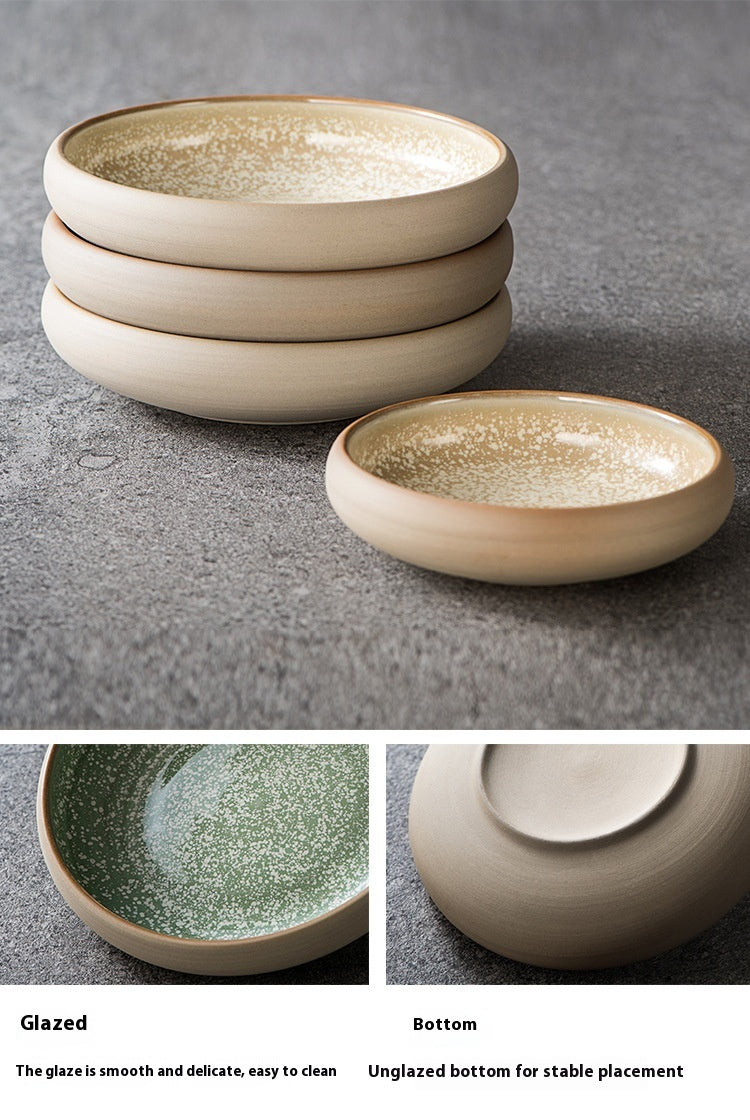 Creative Japanese Ceramic Disc Household Salad Daily Plate