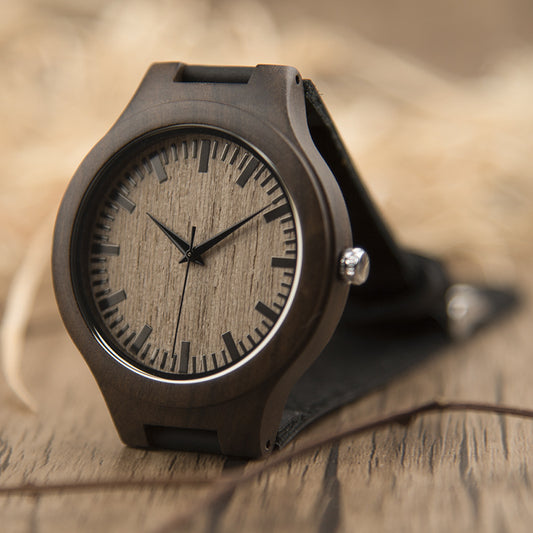 Fashion wooden watch ebony