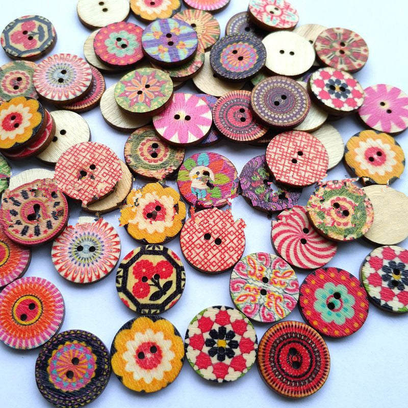 20mm laser cut wooden wood chip wooden buttons