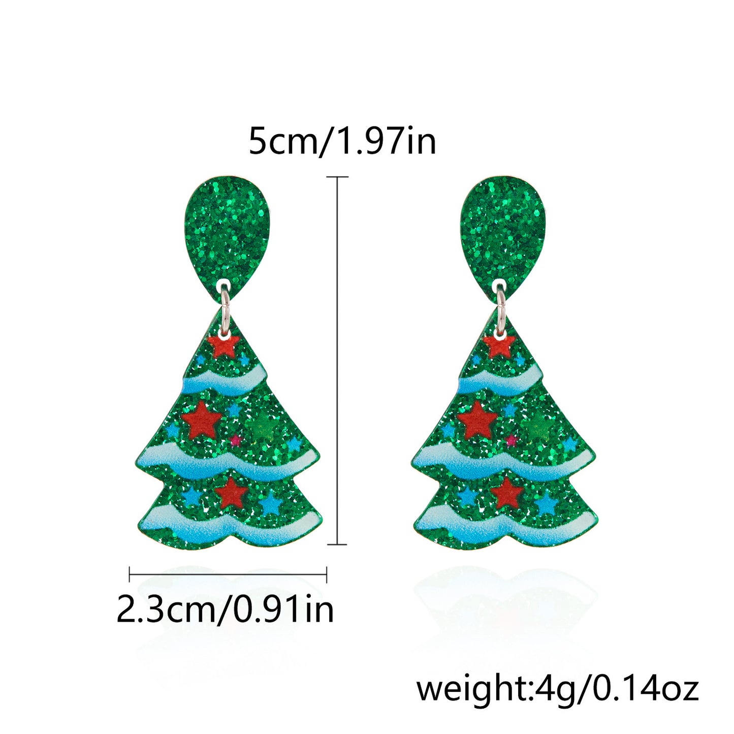 Women's Fashion Acrylic Printing Christmas Earrings