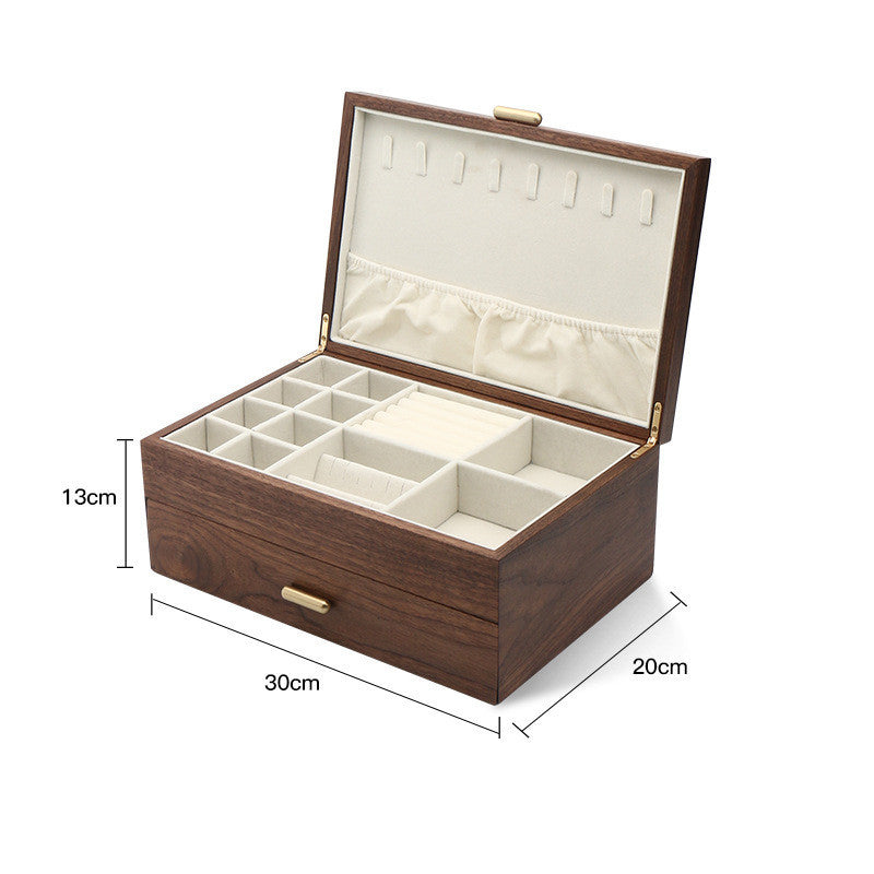 Pure Solid Wooden Jewelry Box Luxury Chinese Black Walnut