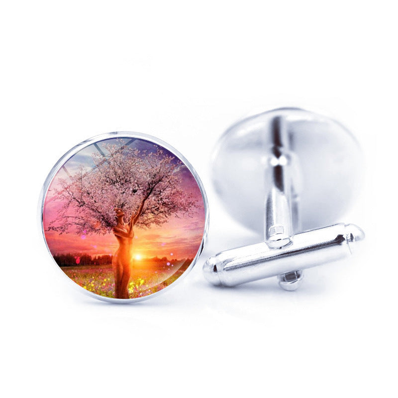 Time Stone Simple Tree Of Life Cufflinks