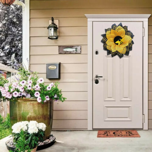 Bee Sunflower Wreath Wall Entrance Door Pendant