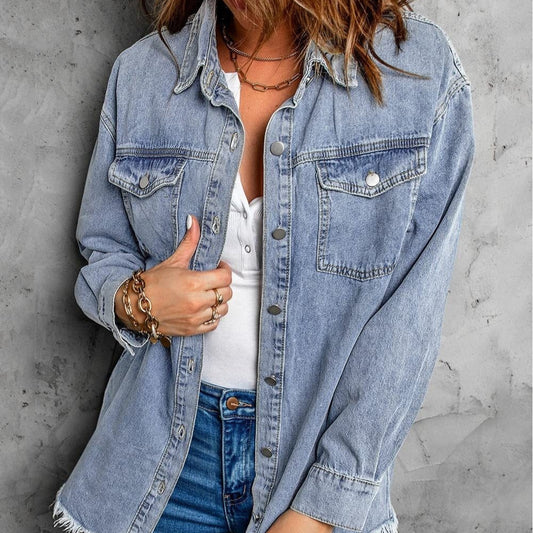 Fashion Denim Jacket Women's Button Shirt