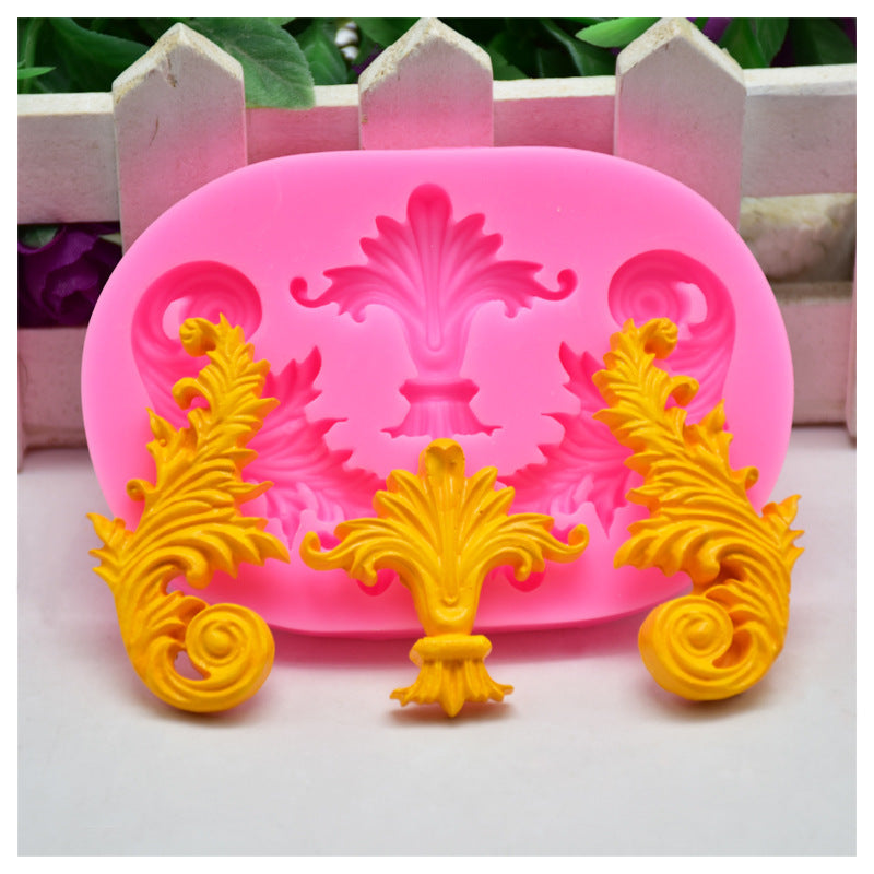 Flower vine embossed cake silicone mold