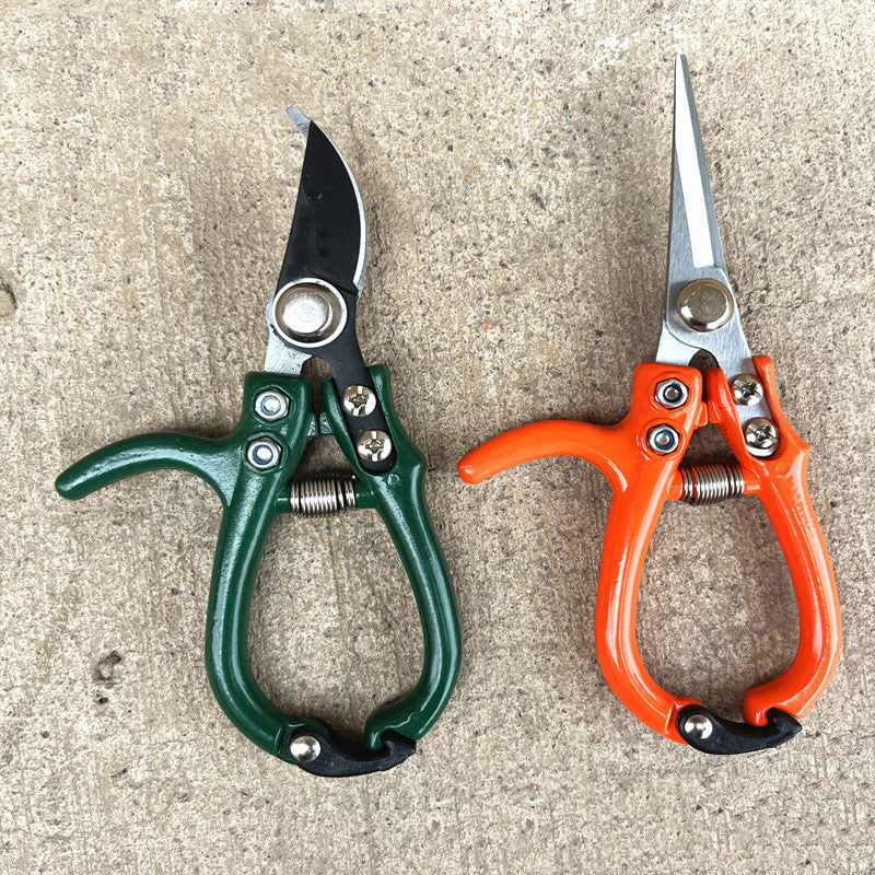 Multifunctional Garden Scissors Pruning Shears Manual With Safety Buckle Stainless Steel Spring Gardening Pruning Shear Branch Plant Cutter