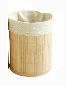 Bamboo folding trash can