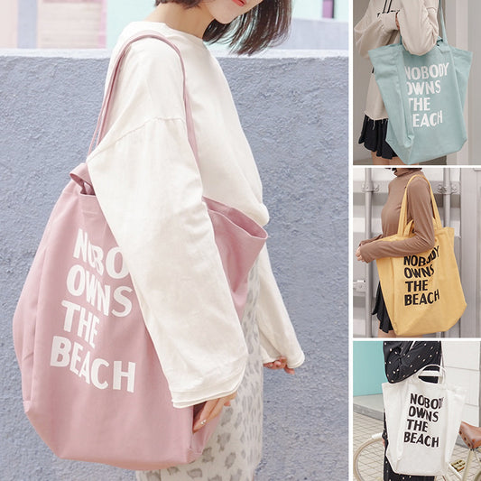 Simple letter single shoulder canvas bag female student