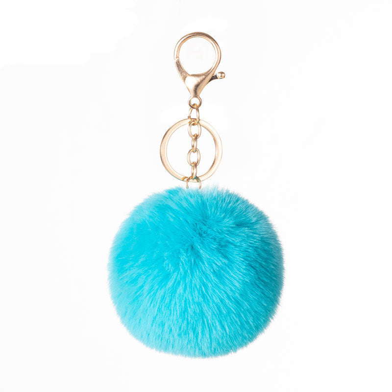 20 Colors Fluffy Fur Pom Pom Keychain Soft Faux Fur-like Ball Car Keyring Key Holder Women Bag Pendant Jewelry