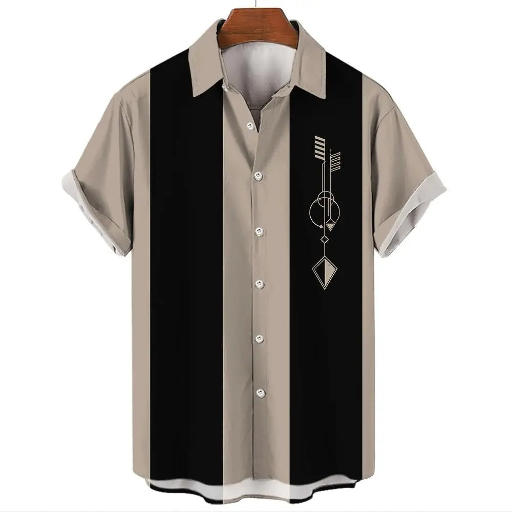 Men's Hawaiian Shirt Casual Button Short Sleeve