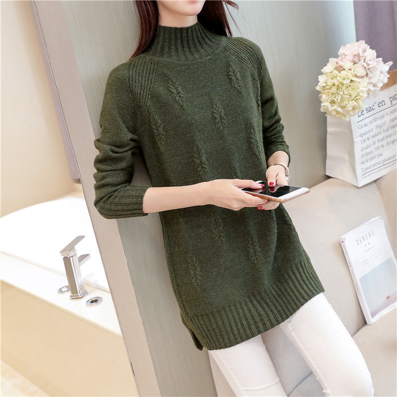 Women's Sweater Mid-length Loose Korean-style Thick Bottoming Shirt