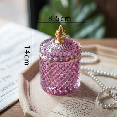 French Light Luxury Multicolor Glass Storage Jar