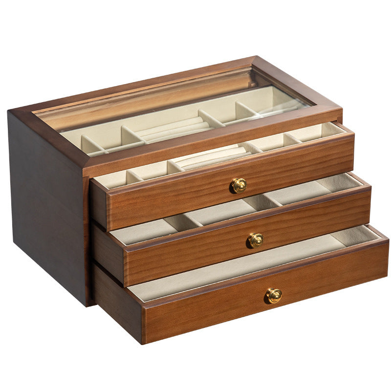 Jewelry Box Storage Box High-end Luxury Solid Wood Simplicity Multi-layer