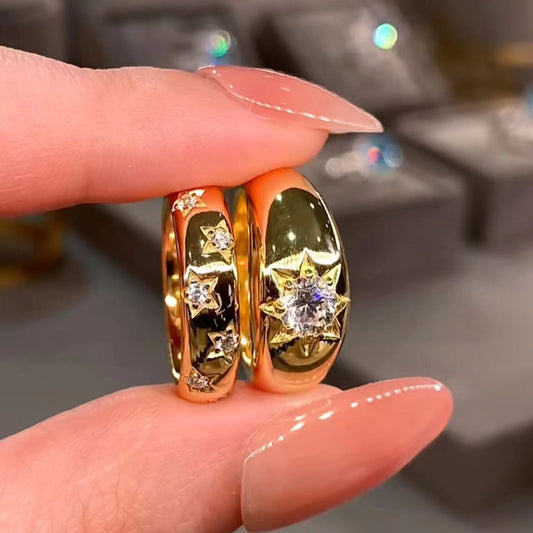 Special-interest Design Index Finger Ring Refined Zircon Open Ring