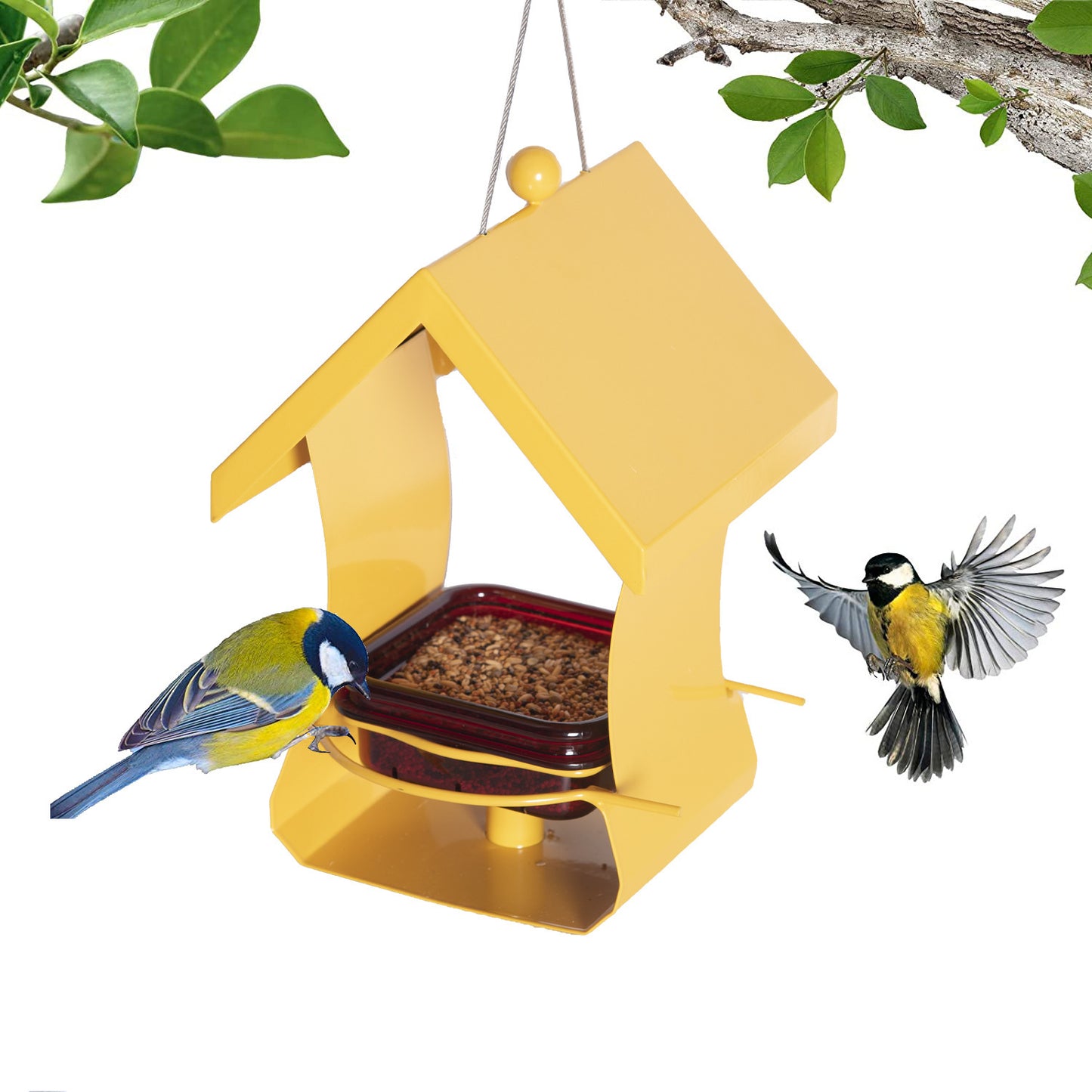 Outdoor Hanging Metal Bird Feeder Garden