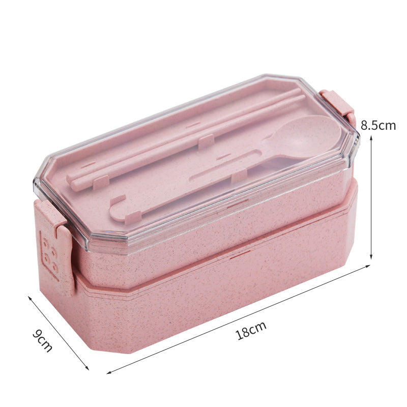 Wheat straw double-layer lunch box