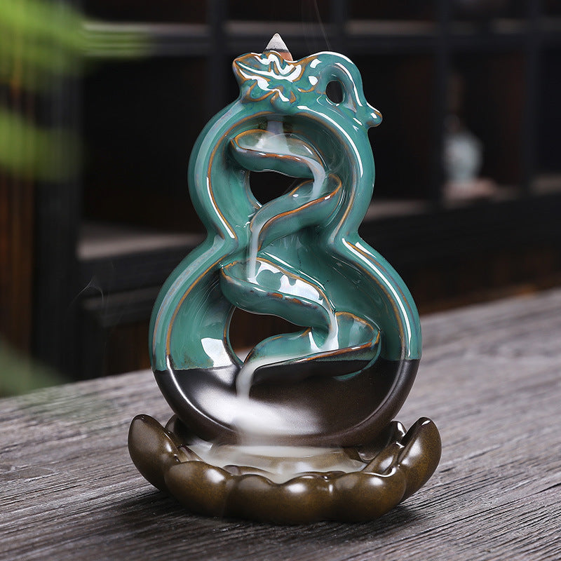 Ceramic Retro Stone Mill Back Flow Incense Creative Back Flow Incense Burner Ornaments