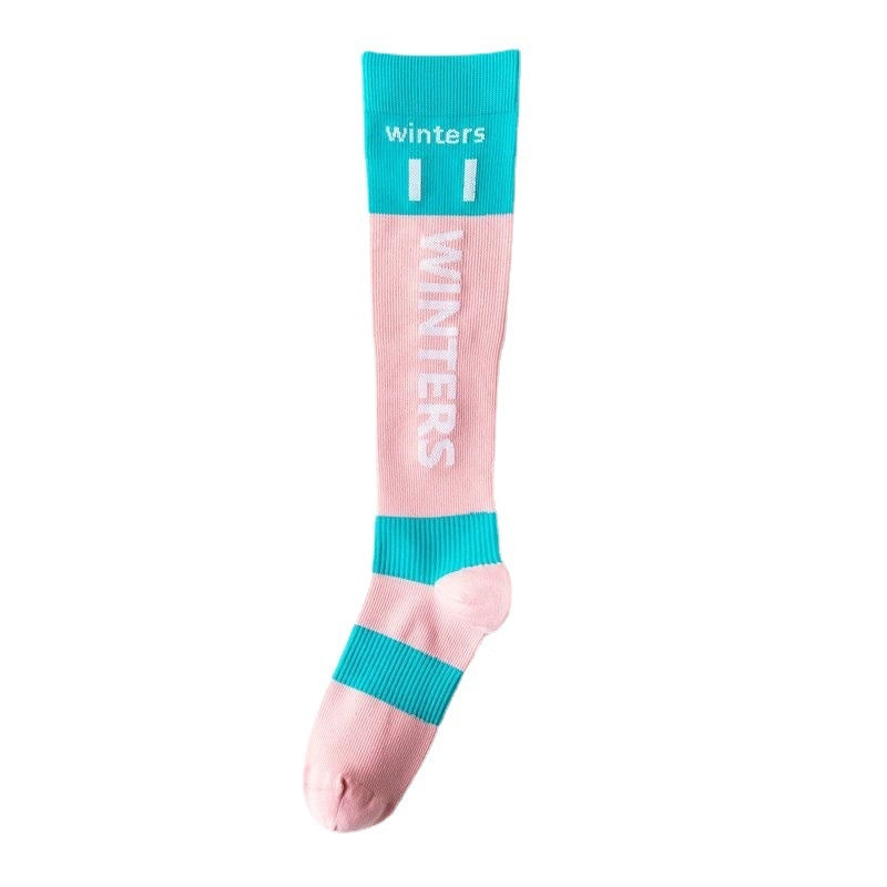 Color Contrast Patchwork Professional Fitness Compression Stockings Children