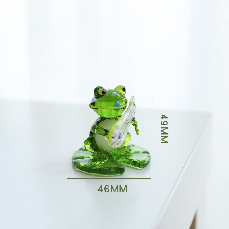 Home Decor Glass Frog Ornament Shape