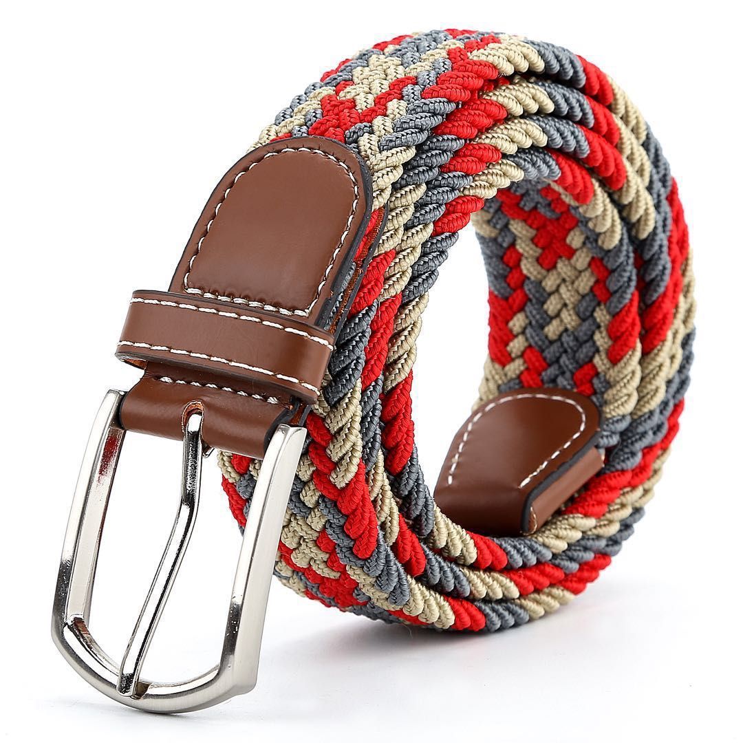 Men's Casual Stretch Woven Leather Belt