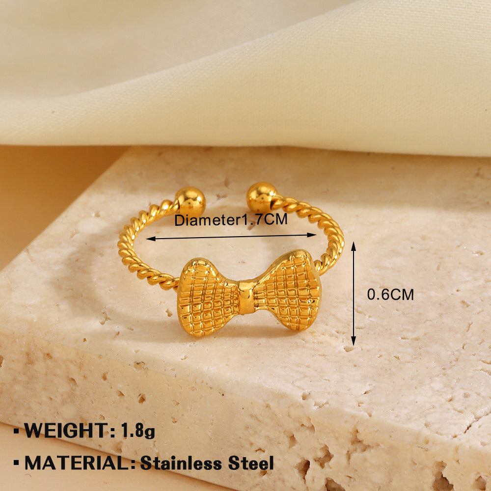 Gold-plated Sun Heart-shaped Open Ring Niche