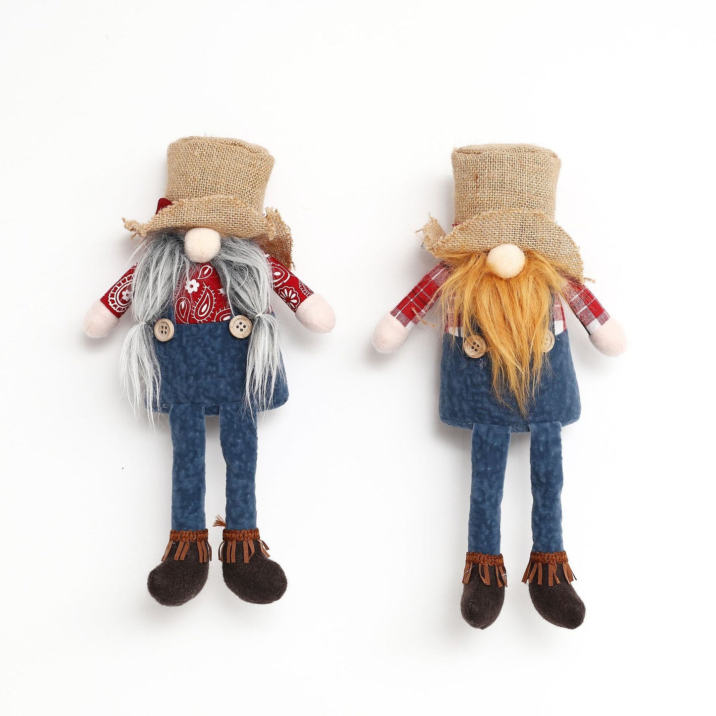 Christmas Denim Suspenders Faceless Doll