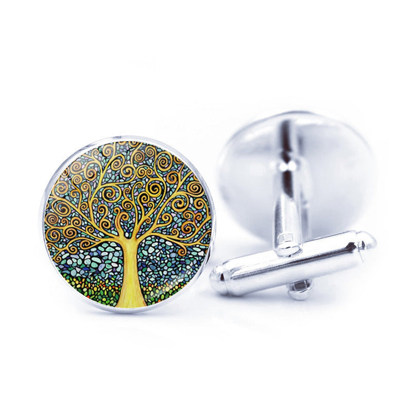 Time Stone Simple Tree Of Life Cufflinks