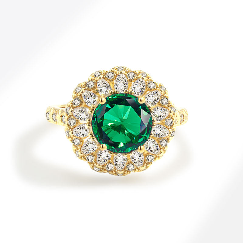Green Moissanite Ring Women