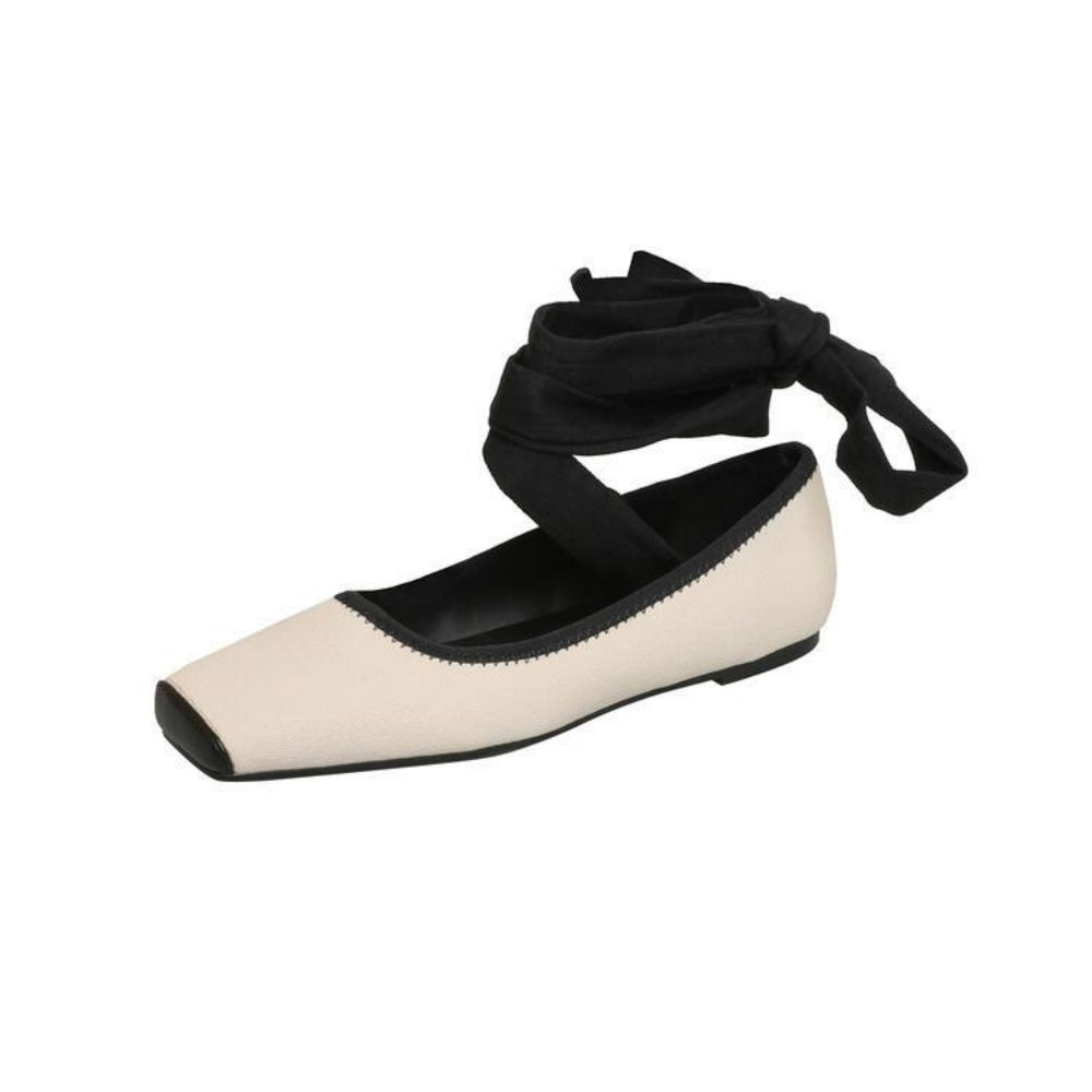 Comfortable Outerwear Flat Shoes Spring And Autumn French Mary Jane Shoes With Straps And Square Toes