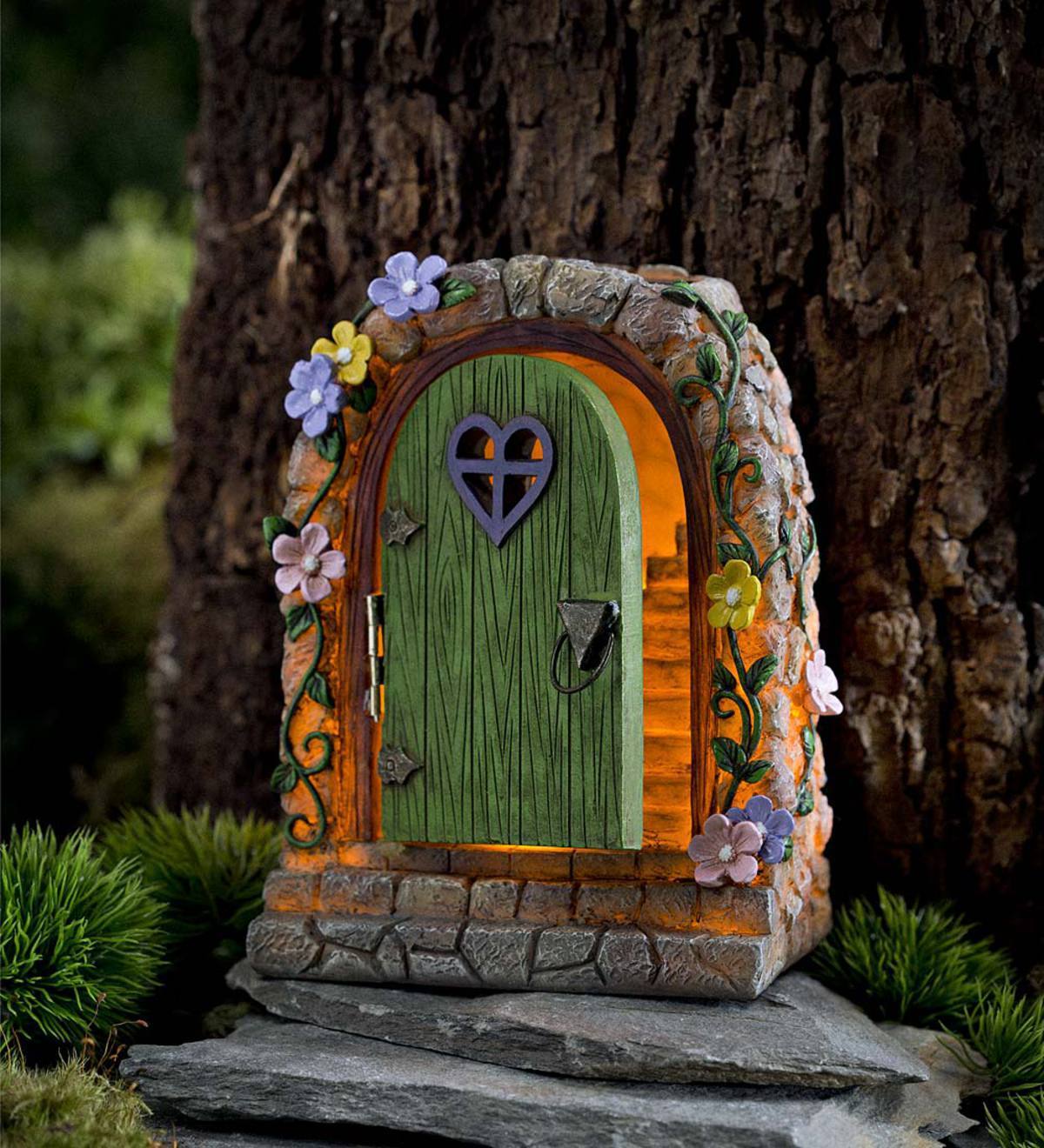 Miniature Fairy Garden Solar Stone Gate