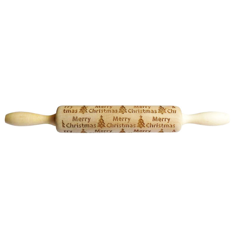 Solid Wood Roller With Carved Pattern Rolling Pin