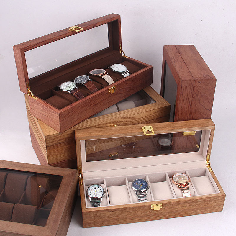 High-end clamshell wooden watch box