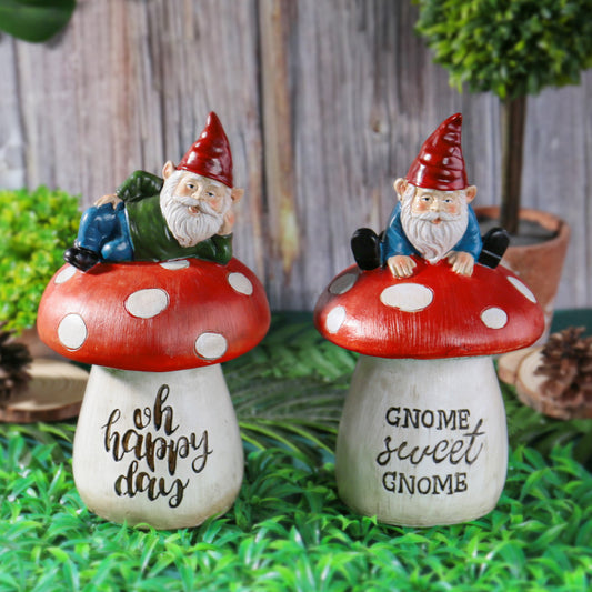 Garden Sitting Mushroom Decoration Garden Courtyard Elf Sculpture Landscape Decorations