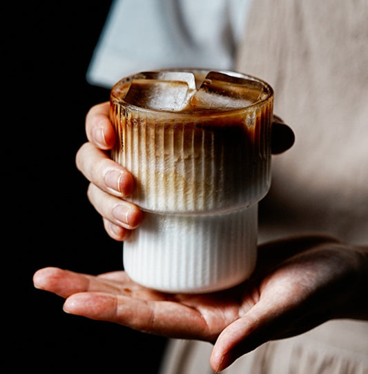 Vertical Grain Glass Ear Hanging Coffee Cup