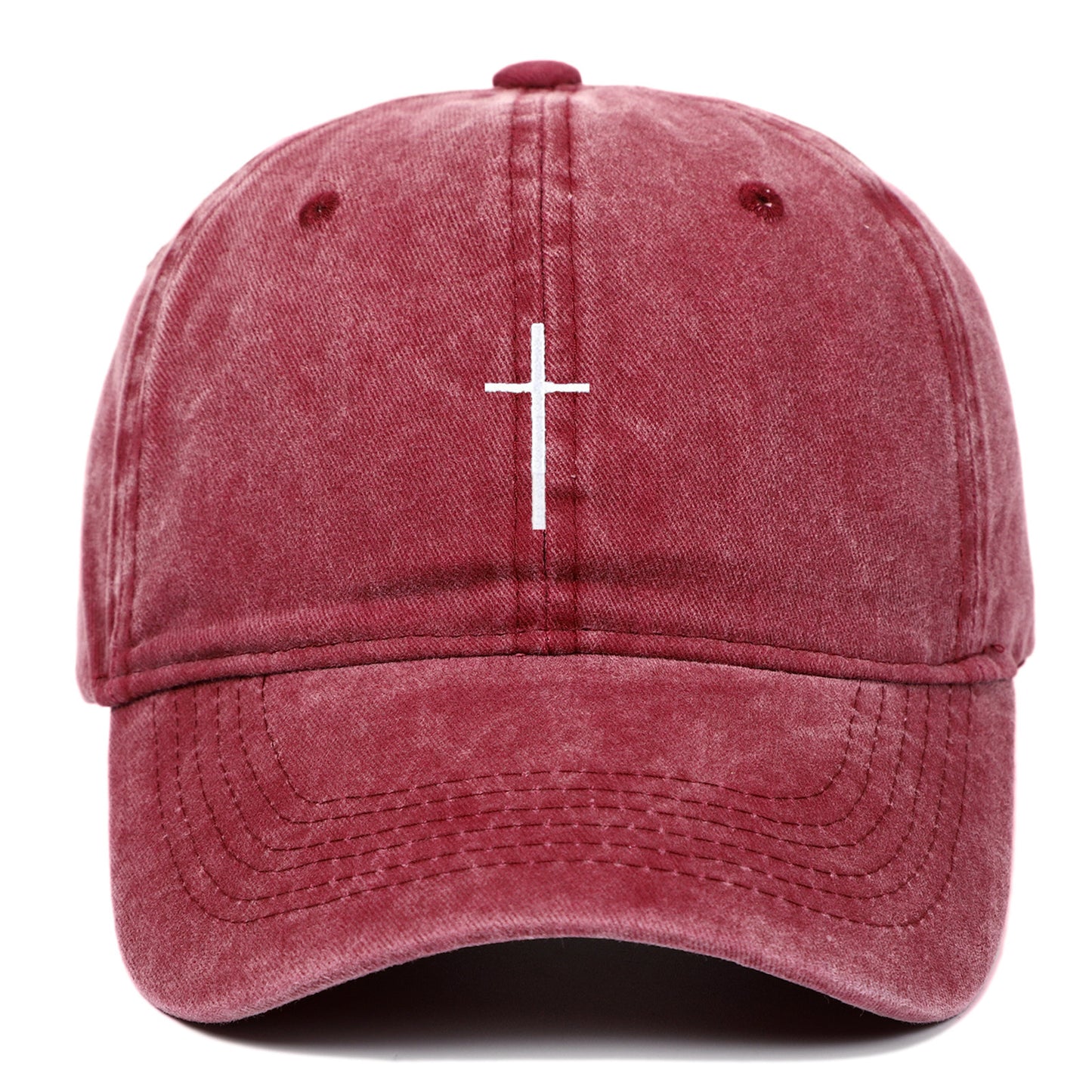 Cross Embroidered Peaked Cap Baseball Cap Letter Sun Hat