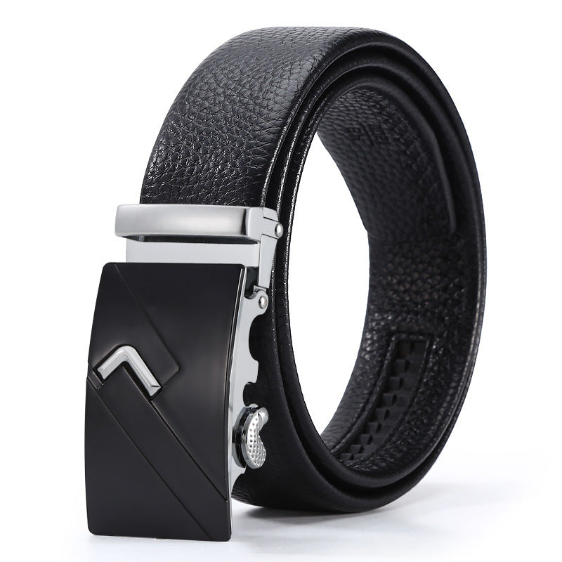 Men's Automatic Leather Buckle Business Belt