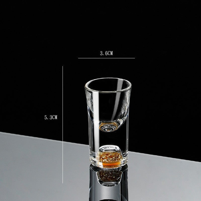 Small Crystal Glass One-shot Cup Divider Gold Foil Liquor Cup