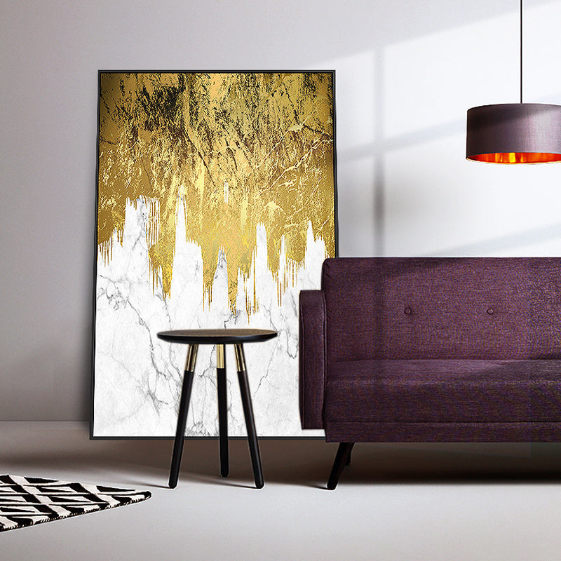 Golden abstract square decorative painting