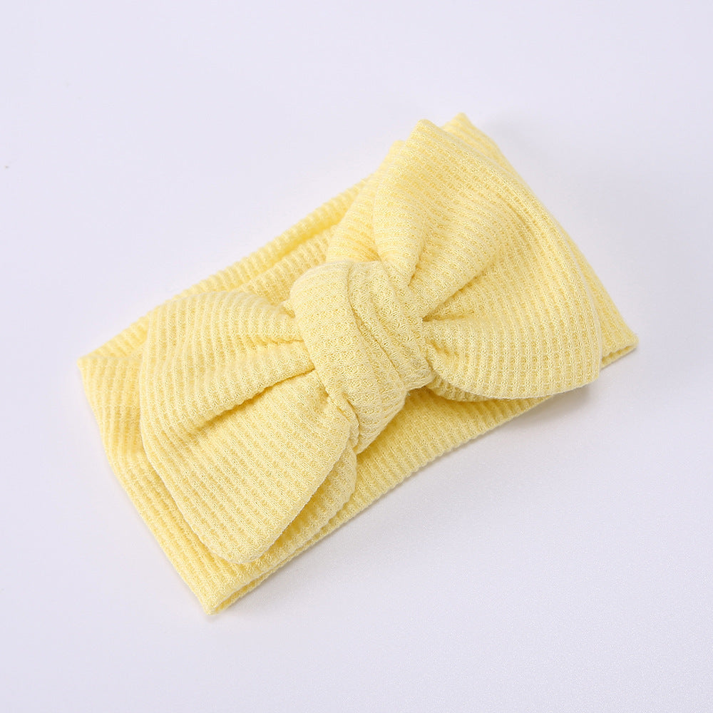 Baby Oversized Bow Children's Waffle Knit Knotted Headband Fontanelle Hair Accessories