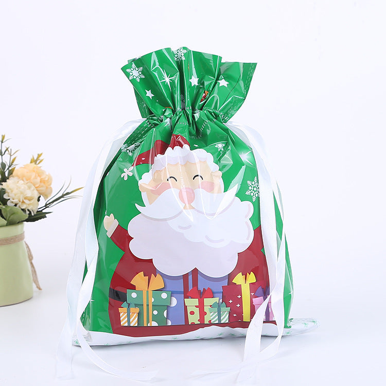 Christmas Gift Wrapping Bag Drawstring Decoration