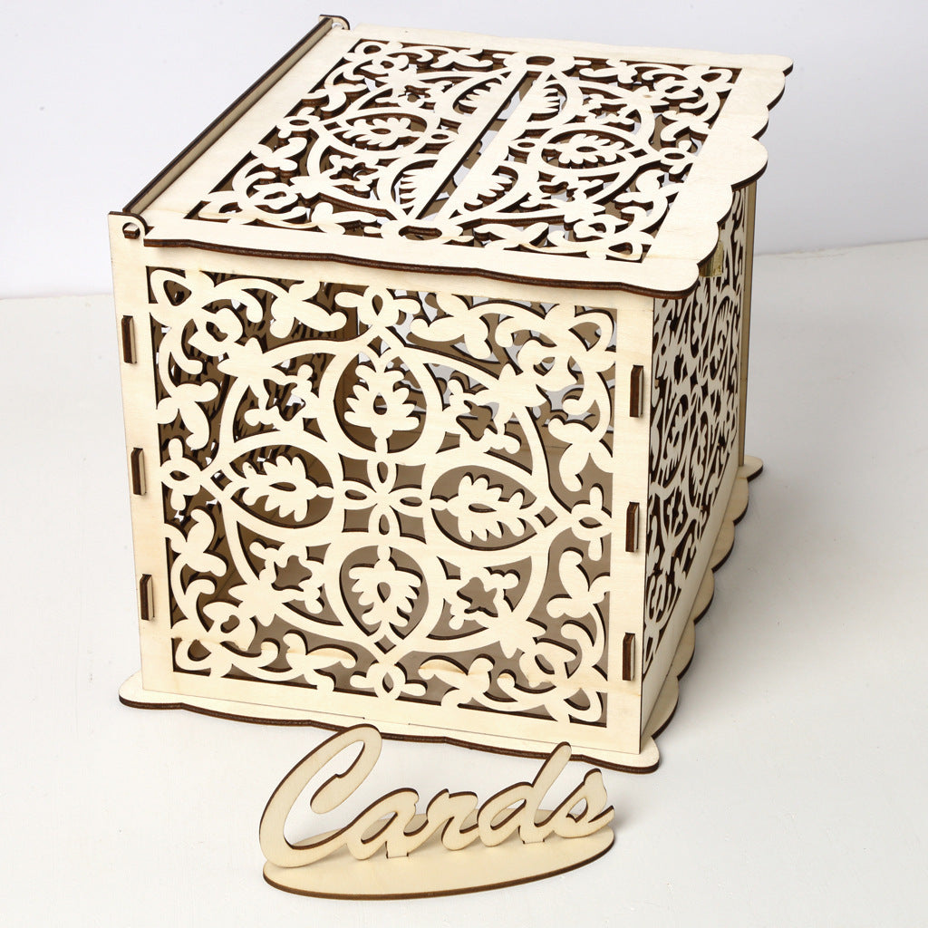 Wooden wedding card box