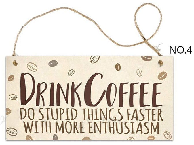 Coffee Signboard Wooden Hanging Sign