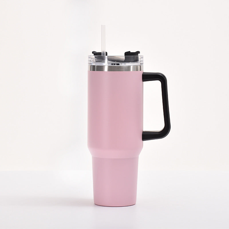 40oz Stainless Steel Thermos Cup Fashion Simple Handle Large Ice Cup