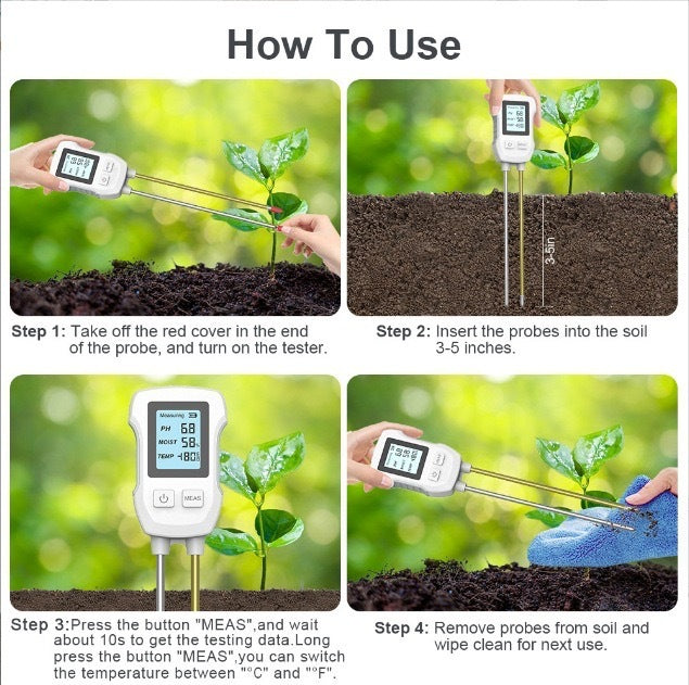 Three-in-one Digital Display Soil Detector Gardening