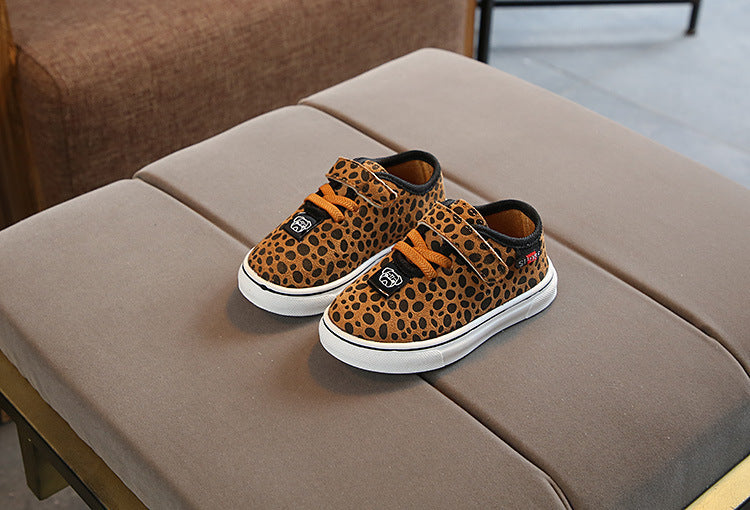 Leopard print children's sneakers