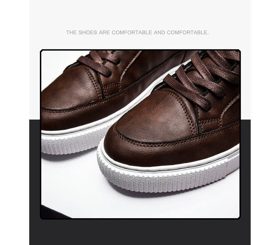 High-top Sneakers Korean Casual Leather Shoes